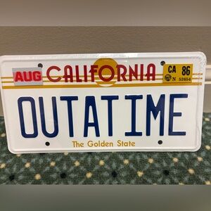 {NEW} Back To The Future California OUTATIME License Plate